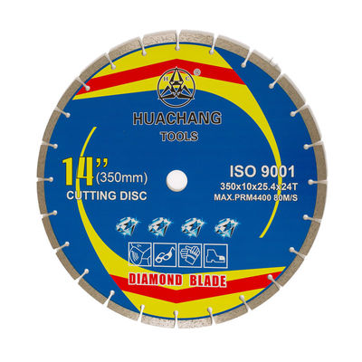 ब्लेड ग्रेनाइट, संगमरमर, कंक्रीट और ईंट के लिए हॉट प्रेस 350 × 2.2 / 3.2 × 10 × 25.4 × 24T निसादित खंडित हीरा