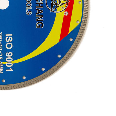 हॉट प्रेस 14इंच '350×2.2/3.2×10×25.4mm हाई क्वालिटी पोर्सिलेन डायमंड ब्लेड65Mn स्टील बॉडी लंबे समय तक काटने के साथ