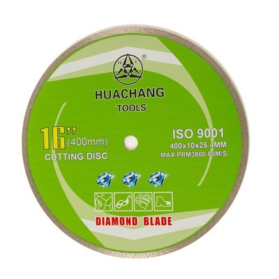 कोल्ड प्रेस 16 इंच '400×2.6/3.4×10×25.4mm निरंतर रिम डायमंड ब्लेड सामान्य प्रयोजन, सिरेमिक के लिए