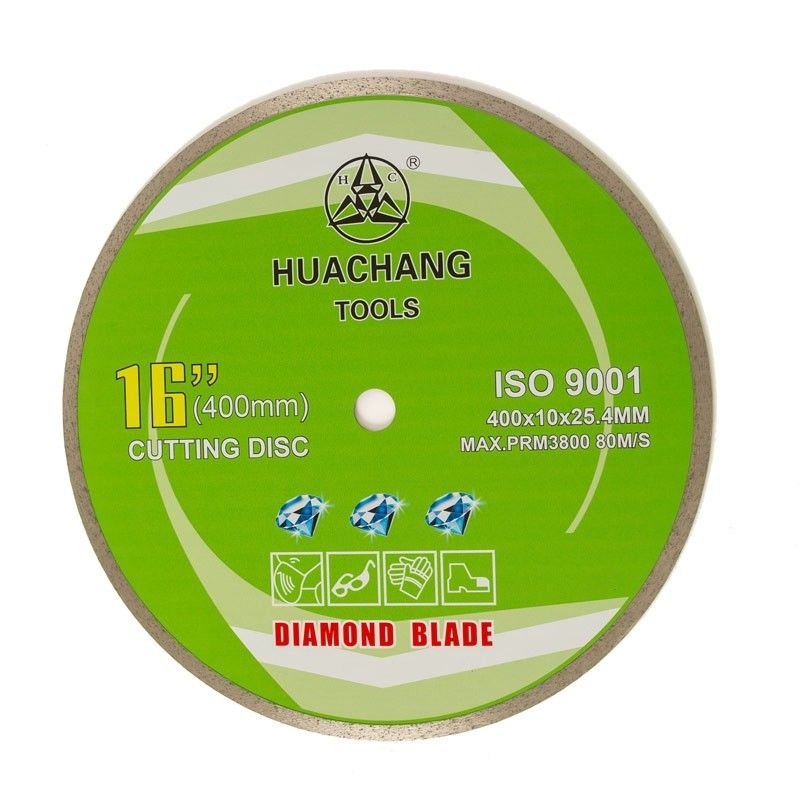 कोल्ड प्रेस 16 इंच '400×2.6/3.4×10×25.4mm निरंतर रिम डायमंड ब्लेड सामान्य प्रयोजन, सिरेमिक के लिए