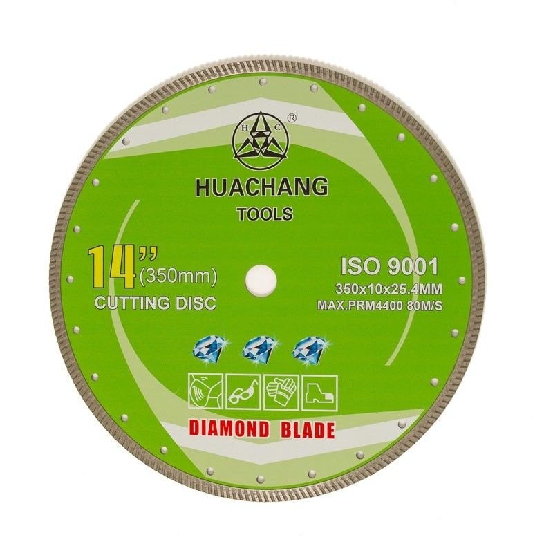 14 इंच '350×2.2/3.2×10×25.4 मिमी टर्बो डायमंड ब्लेड कोल्ड प्रेस सामान्य प्रयोजन, सिरेमिक, संगमरमर और कंक्रीट के लिए